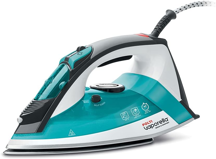 Le migliori offerte di Amazon di oggi, tutti i giorni 84 Polti Vaporella Quick&Comfort Qc120 Ferro da Stiro con Piastra in Acciaio Inossidabile, Impugnatura con Cuscinetto Soft Touch, 2200 W, Colpo di Vapore 180 G