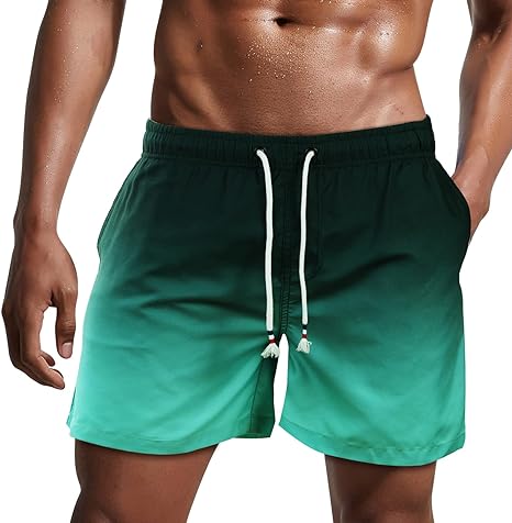 Danfiki Pantaloncini Costume da Bagno Uomo Asciugatura Veloce Calzoncini da Beach Costume da Bagno Fodera Rete con Taschino e Coulisse Trunks