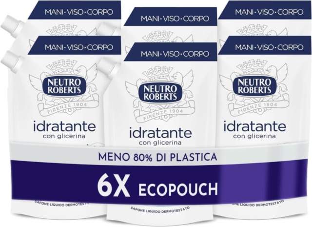 Neutro Roberts, Sapone Liquido Ecopouch Idratante Con Glicerina