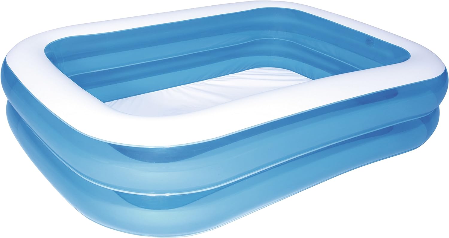 Bestway - Piscina gonfiabile blu rettangolare deluxe, 211 x 132 x 46 cm