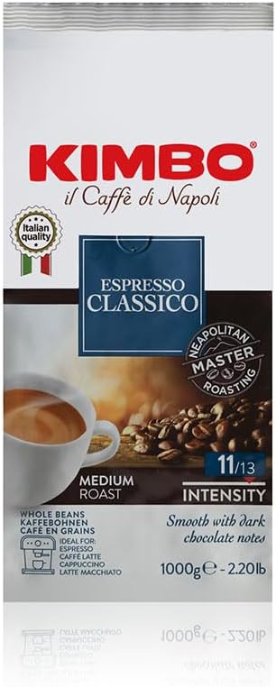 Caffé in offerta eccezionale su Amazon 50 Kimbo Chicchi di Caffè Interi Espresso Classico, Tostatura Media, Busta da 1kg