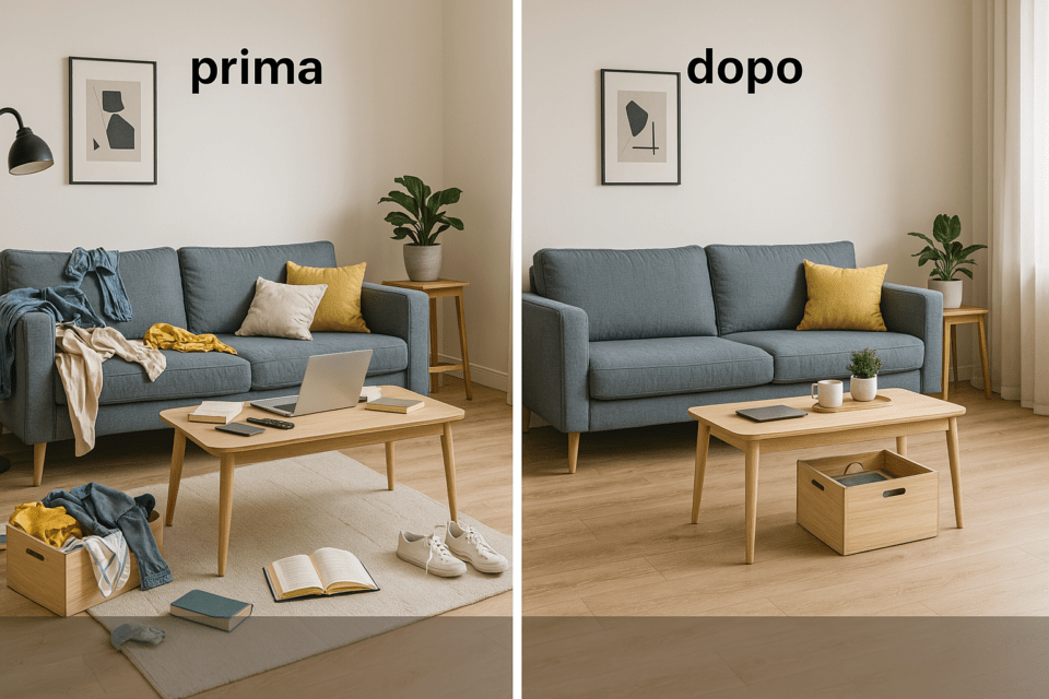 30 Oggetti Utili per la Casa che Ti Semplificano la Vita (e Dove Trovarli) 24 Esempio di disordine domestico prima e dopo l'uso di oggetti utili per la casa